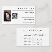 Klassieke Witte Aangepaste Foto QR Code Profession Visitekaartje (Voorkant / Achterkant)