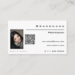 Klassieke Witte Aangepaste Foto QR Code Profession Visitekaartje