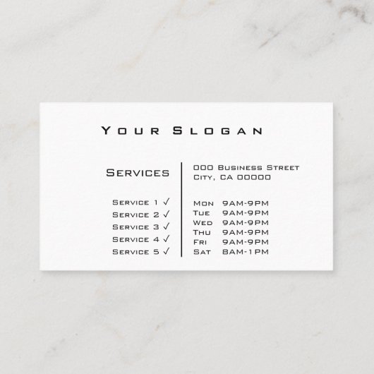 Klassieke witte aangepaste QR-code Professional Cl Visitekaartje (Achterkant)