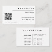 Klassieke witte aangepaste QR-code Professional Cl Visitekaartje (Voorkant / Achterkant)