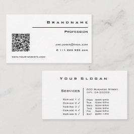 Klassieke witte aangepaste QR-code Professional Cl Visitekaartje