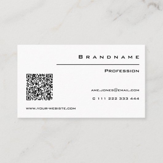 Klassieke witte aangepaste QR-code Professional Cl Visitekaartje (Voorkant)