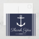 Klassieke witte anchor Navy Blue Dank u Briefkaart (Voorkant / Achterkant)