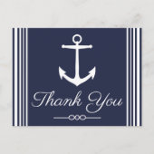 Klassieke witte anchor Navy Blue Dank u Briefkaart (Voorkant)