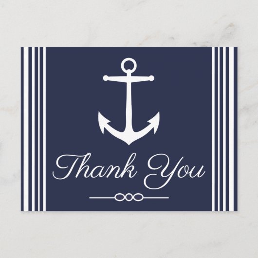 Klassieke witte anchor Navy Blue Dank u Briefkaart (Voorkant)