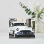 Klassieke witte auto briefkaart (Staand voorkant)