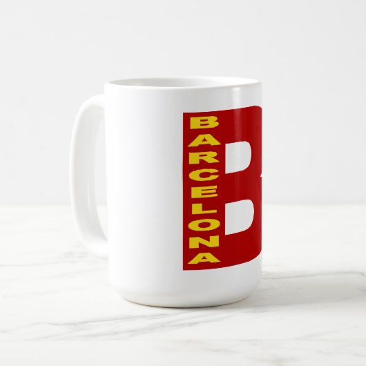 Klassieke witte BARCELONA-beker Koffiemok (Voorkant links)
