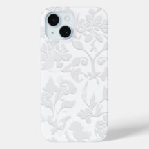 Klassieke Witte Barokke Bloemen Embossed Telefoonh