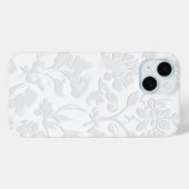 Klassieke Witte Barokke Bloemen Embossed Telefoonh Case-Mate iPhone Case (Achterkant (horizontaal))