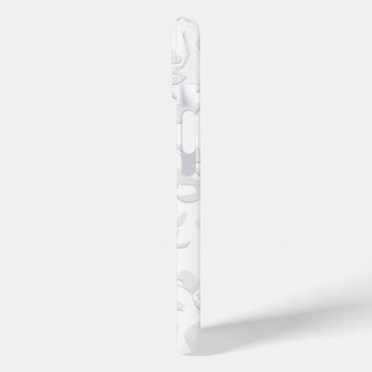 Klassieke Witte Barokke Bloemen Embossed Telefoonh Case-Mate iPhone Case (Achterkant / Links)