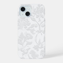 Klassieke Witte Barokke Bloemen Embossed Telefoonh