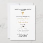 Klassieke witte bevestigingsuitnodiging goud elega kaart (Voorkant)