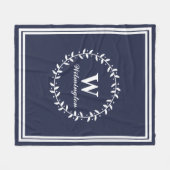 Klassieke witte bladluiers Familienaam & Initiaal Fleece Deken (Voorkant (Horizontaal))
