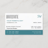 Klassieke, witte Blauwgroen stijlvolle, eenvoudig  Visitekaartje (Achterkant)