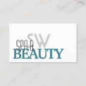 Klassieke, witte Blauwgroen stijlvolle, eenvoudig  Visitekaartje (Voorkant)