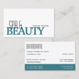 Klassieke witte Blauwgroen stijlvolle, eenvoudige  Visitekaartje