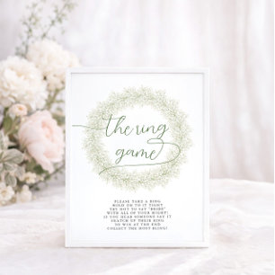 Klassieke witte bloem bruiloftsbruiloft The Ring G Poster