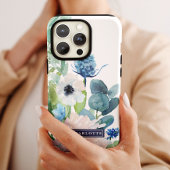 Klassieke witte bloemen Aangepaste naam Case-Mate iPhone Case