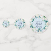 Klassieke witte bloemen | Blauw Vrijgezellenfeest Confetti (Voorkanten)