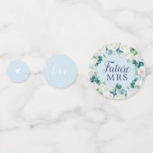 Klassieke witte bloemen | Blauw Vrijgezellenfeest Confetti (Achterkanten)