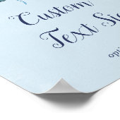 Klassieke Witte Bloemen Blauwe Baby Shower Eigen T Poster (Hoek)