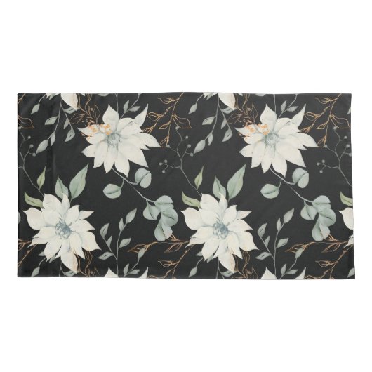 Klassieke Witte Bloemen Botanische Kussensloop (Achterkant-Links)