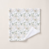 Klassieke Witte Bloemen Botanische Witte Achtergro Bad Handdoek (Wasdoekje)