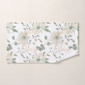 Klassieke Witte Bloemen Botanische Witte Achtergro Bad Handdoek (Handdoek)
