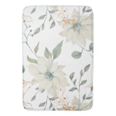 Klassieke Witte Bloemen Botanische Witte Achtergro Badmat (Voorkant Verticaal)