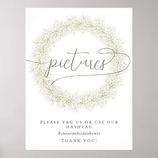 Klassieke Witte Bloemen Bruids Bruiloft Feest Foto Poster (Voorkant)