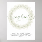 Klassieke Witte Bloemen Bruids Bruiloft Ring Jacht Poster (Voorkant)