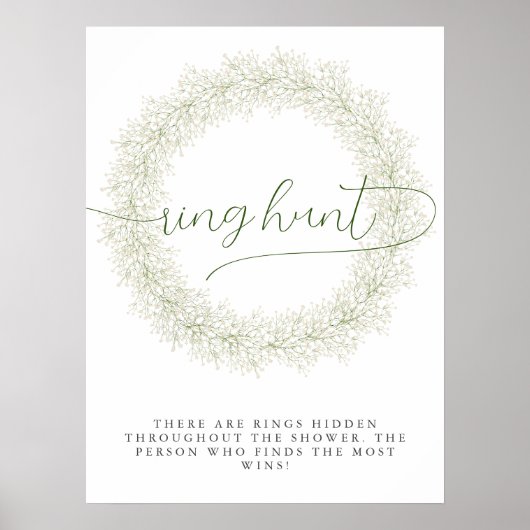 Klassieke Witte Bloemen Bruids Bruiloft Ring Jacht Poster (Voorkant)