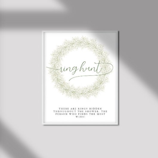 Klassieke Witte Bloemen Bruidsdouche Ringjacht Poster