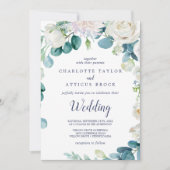 Klassieke witte bloemen bruiloft kaart (Voorkant)