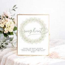 Klassieke witte bloemen bruiloft ring jacht poster