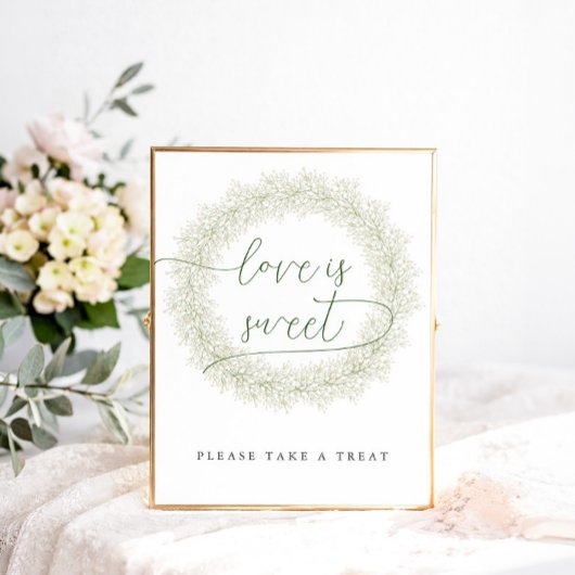 Klassieke Witte Bloemen Bruiloftsdiner Love Is Swe Poster