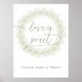 Klassieke Witte Bloemen Bruiloftsdiner Love Is Swe Poster (Voorkant)