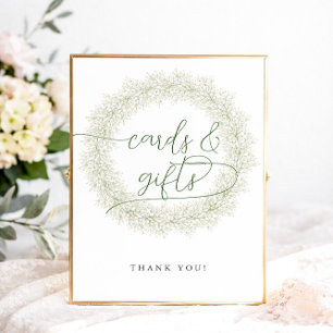 Klassieke Witte Bloemen Bruiloftsshower Kaarten &  Poster