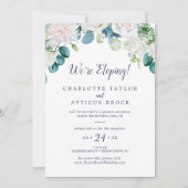 Klassieke Witte Bloemen Elopement Ontvangst Kaart (Voorkant)