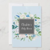 Klassieke witte bloemen grijs Het is een Baby show Kaart (Achterkant)