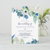 Klassieke witte bloemen het huwelijk van kaart (Staand voorkant)