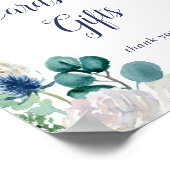 Klassieke witte bloemen Kaarten en Cadeaus Bord Poster (Hoek)