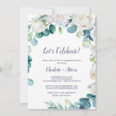 Klassieke Witte Bloemen Laten we Feesten Kaart (Voorkant)