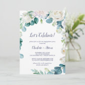 Klassieke Witte Bloemen Laten we vieren Kaart (Staand voorkant)