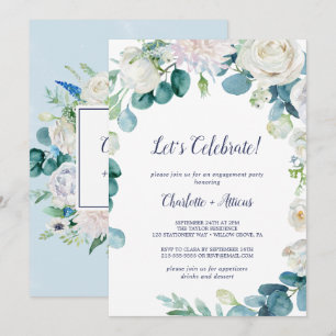 Klassieke Witte Bloemen Laten we vieren Kaart