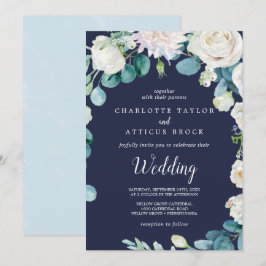 Klassieke witte bloemen | marineweddenschap kaart