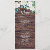 Klassieke witte bloemen | Menu Rustic Wedding Dinn (Voorkant)