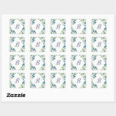 Klassieke witte bloemen monogram envelop zegels (Vel)