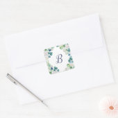 Klassieke witte bloemen monogram envelop zegels (Envelop)