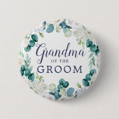 Klassieke witte bloemen oma van de Groom Ronde Button 5,7 Cm (Voorkant)